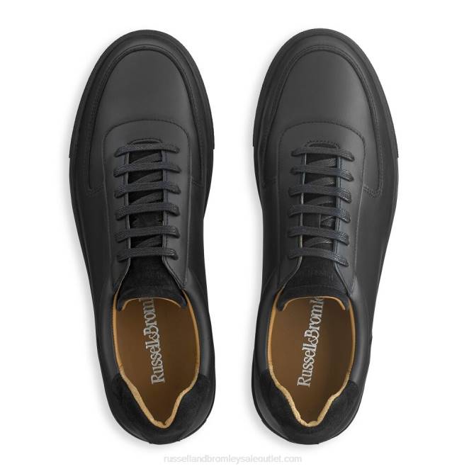 VXTJ443 negro Russell And Bromley hombres tenis de campo con cordones