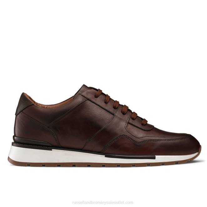 VXTJ463 marrón Russell And Bromley hombres tenis Lomond con cordones