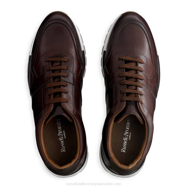 VXTJ463 marrón Russell And Bromley hombres tenis Lomond con cordones