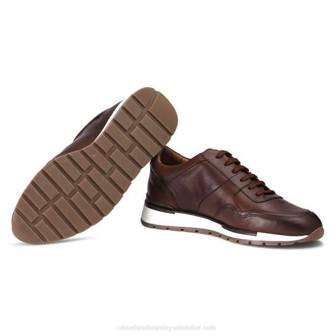 VXTJ463 marrón Russell And Bromley hombres tenis Lomond con cordones