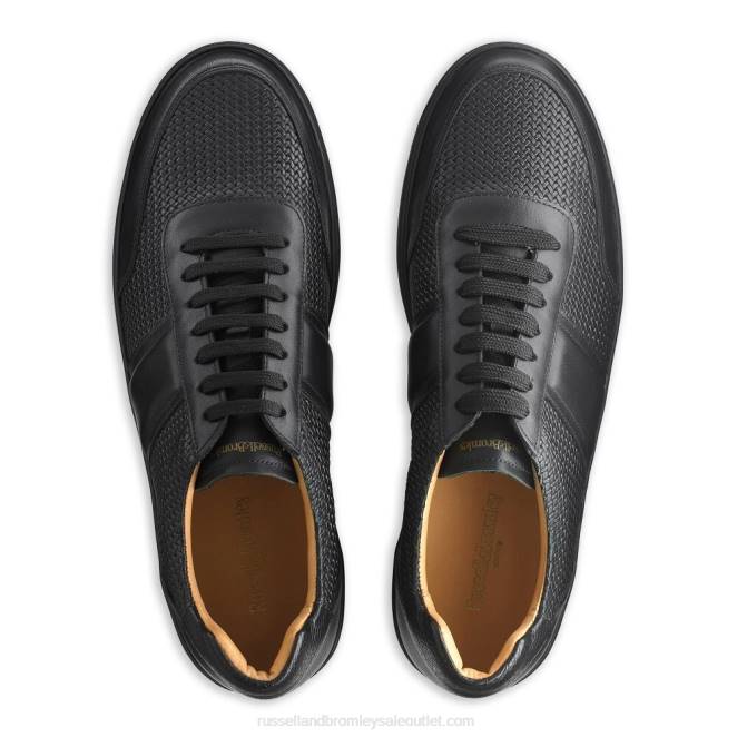 VXTJ468 negro Russell And Bromley hombres tenis bowery con cordones oxford