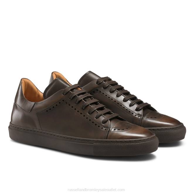 VXTJ471 marrón Russell And Bromley hombres legend lo zapatillas de deporte de lujo