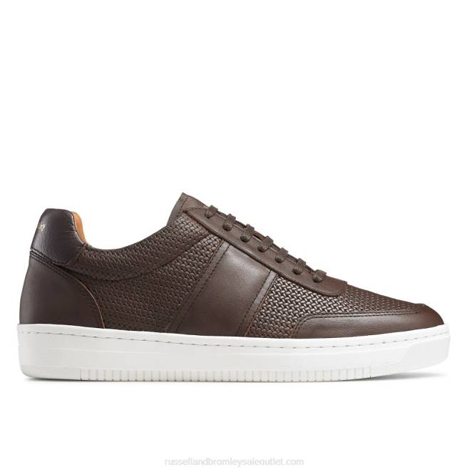 VXTJ474 marrón Russell And Bromley hombres tenis bowery con cordones oxford