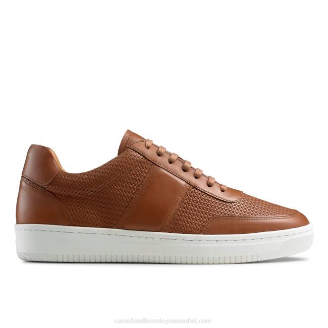 VXTJ478 marrón Russell And Bromley hombres tenis bowery con cordones oxford