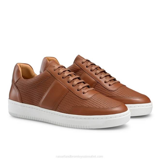 VXTJ478 marrón Russell And Bromley hombres tenis bowery con cordones oxford