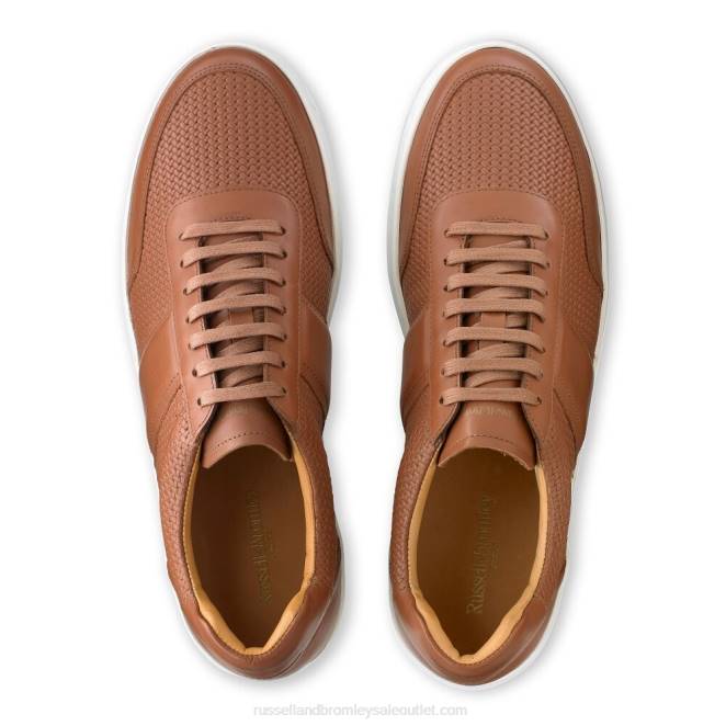 VXTJ478 marrón Russell And Bromley hombres tenis bowery con cordones oxford