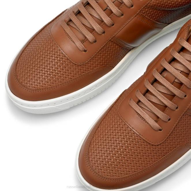 VXTJ478 marrón Russell And Bromley hombres tenis bowery con cordones oxford