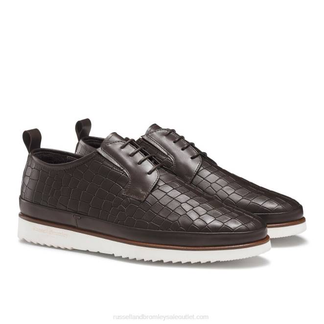 VXTJ480 marrón Russell And Bromley hombres zapatillas san carlo derby con encaje hibrido