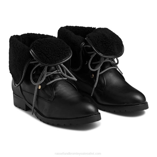 VXTJ259 negro Russell And Bromley mujer tierna campera de lana sintética