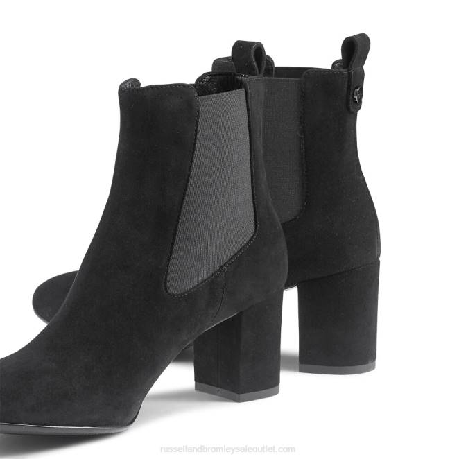 VXTJ263 negro Russell And Bromley mujer botas chelsea con tacón en bloque escarabajo