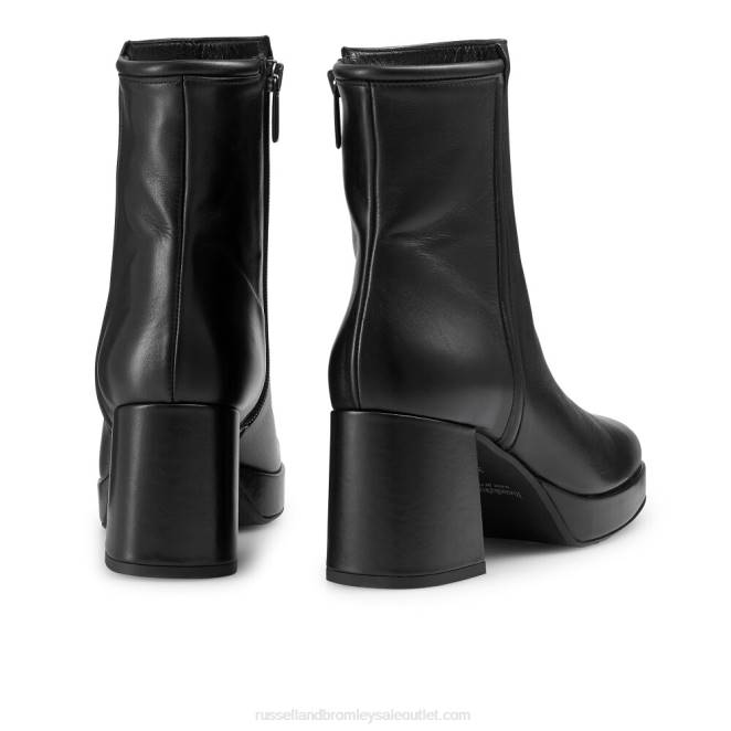 VXTJ264 negro Russell And Bromley mujer bota chelsea con plataforma blockboot