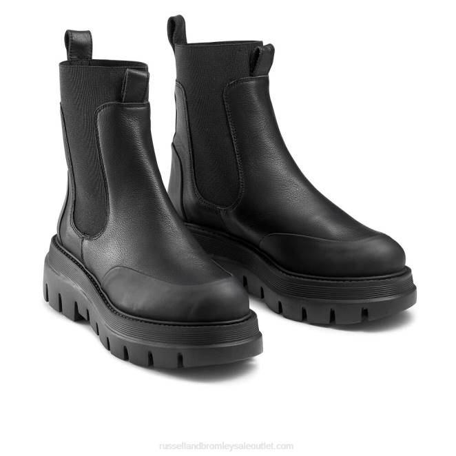 VXTJ267 negro Russell And Bromley mujer conquistar la bota chelsea