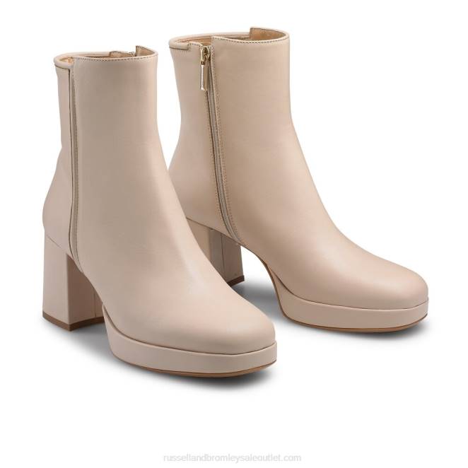 VXTJ272 beige Russell And Bromley mujer arranque limpio de la plataforma blockboot