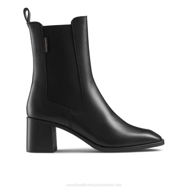 VXTJ278 negro Russell And Bromley mujer botas chelsea con tacón en bloque bloomsbury