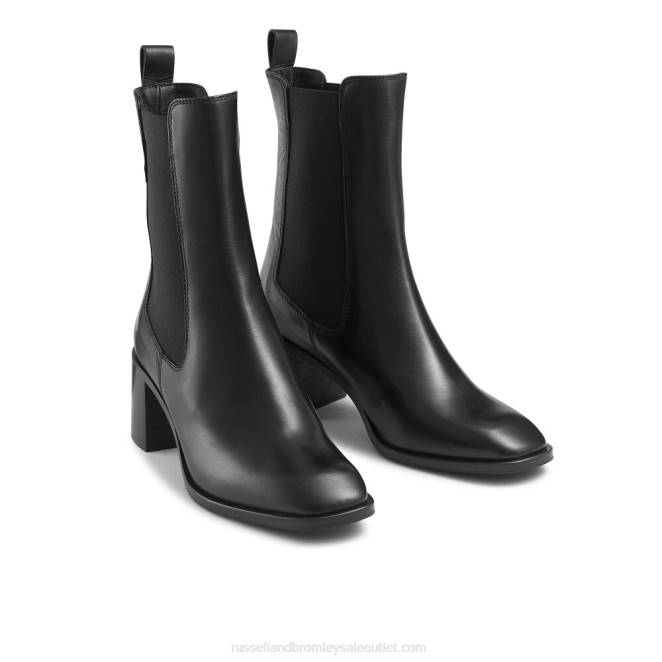 VXTJ278 negro Russell And Bromley mujer botas chelsea con tacón en bloque bloomsbury