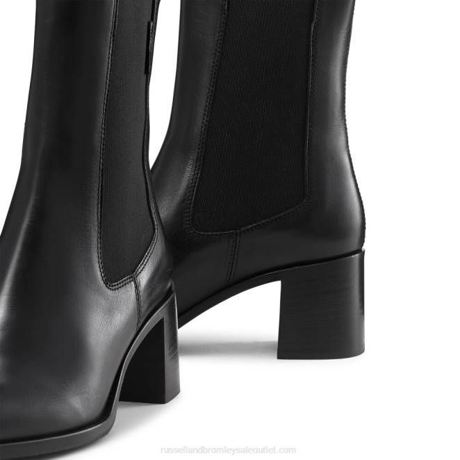 VXTJ278 negro Russell And Bromley mujer botas chelsea con tacón en bloque bloomsbury