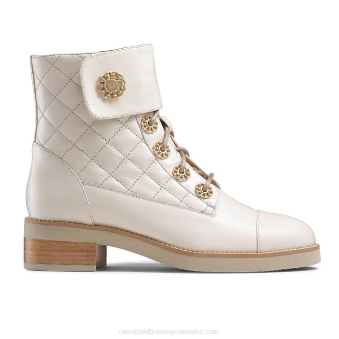 VXTJ284 blanco Russell And Bromley mujer botas acolchadas con cordones Ringaroses