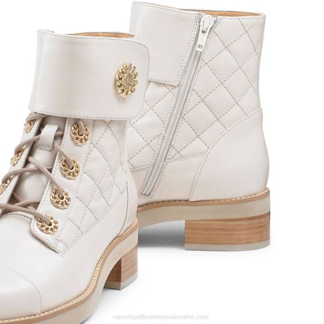 VXTJ284 blanco Russell And Bromley mujer botas acolchadas con cordones Ringaroses