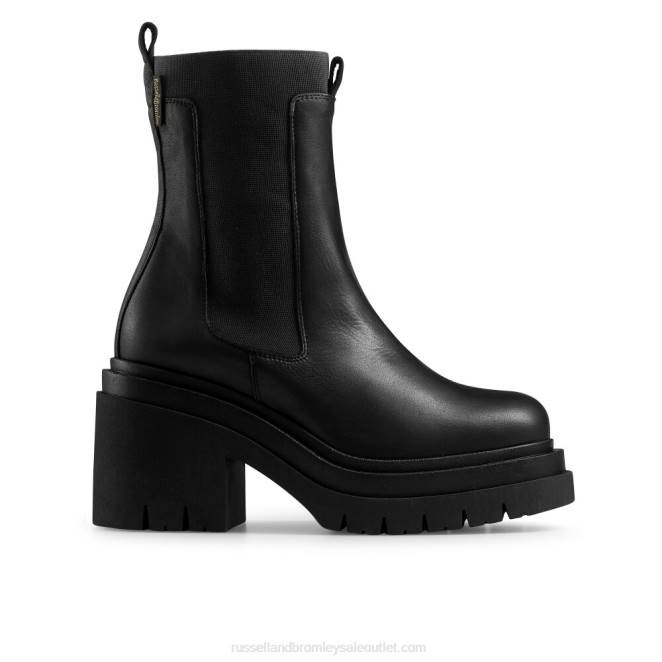 VXTJ285 negro Russell And Bromley mujer bota de unidad de plataforma doble camden