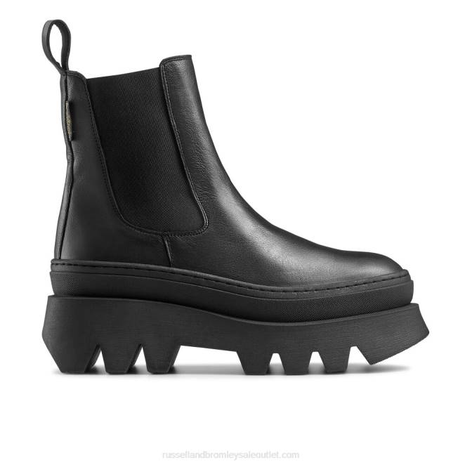 VXTJ289 negro Russell And Bromley mujer botas chelsea gruesas gigantes