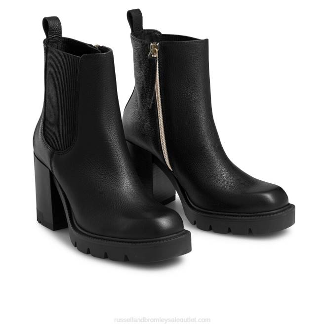 VXTJ300 negro Russell And Bromley mujer botas chelsea con tacos