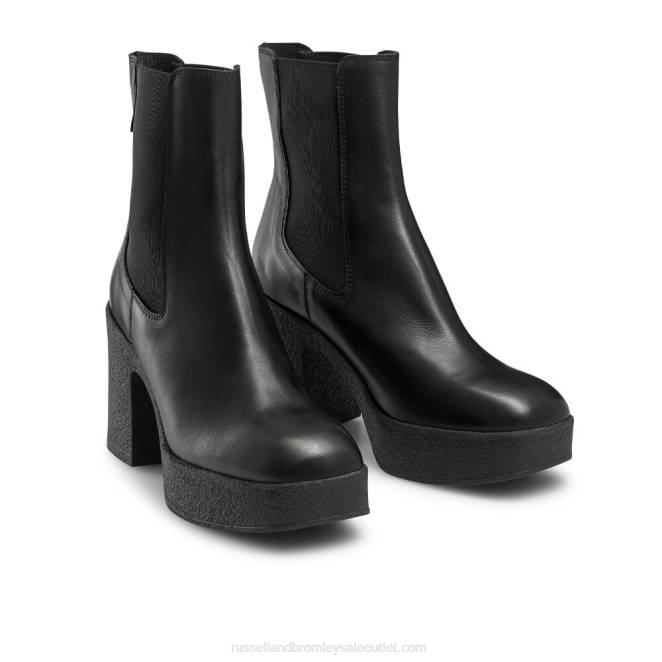 VXTJ311 negro Russell And Bromley mujer botas chelsea con plataforma de crepé rhiannon