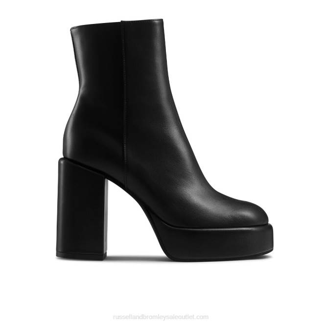 VXTJ319 negro Russell And Bromley mujer bota webster con punta redonda