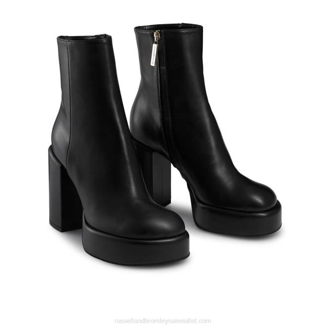 VXTJ319 negro Russell And Bromley mujer bota webster con punta redonda