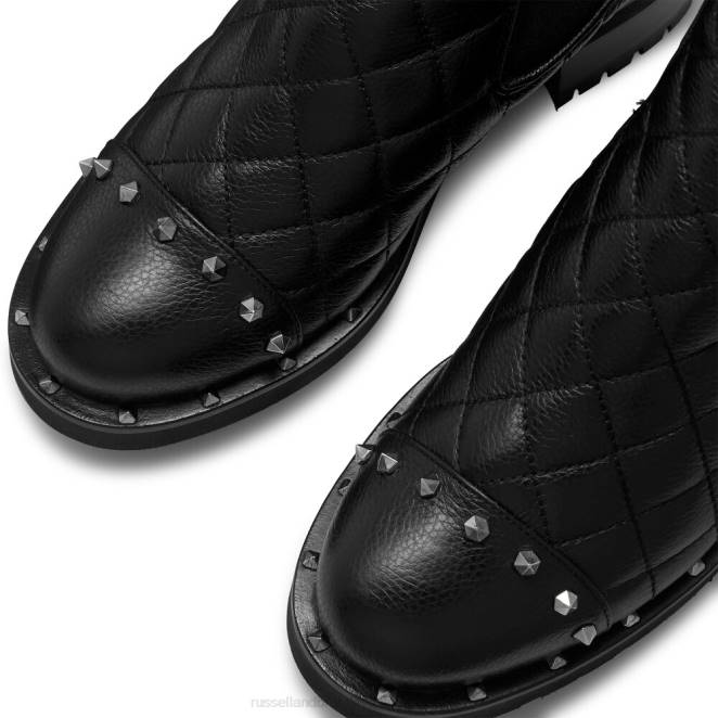 VXTJ322 negro Russell And Bromley mujer botas chelsea con tachuelas de petardo