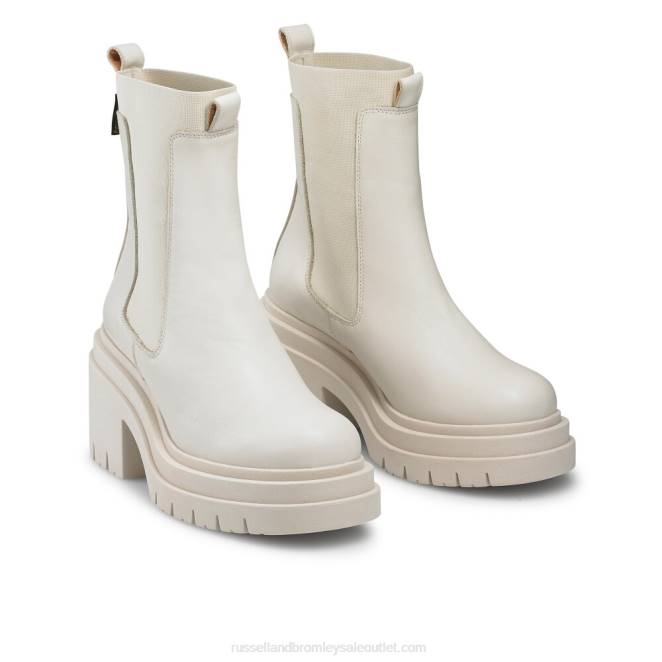 VXTJ323 blanco Russell And Bromley mujer bota de unidad de plataforma doble camden