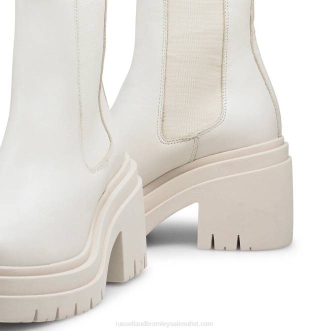 VXTJ323 blanco Russell And Bromley mujer bota de unidad de plataforma doble camden