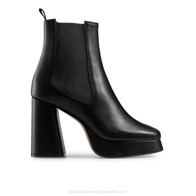 VXTJ327 negro Russell And Bromley mujer bota chelsea con plataforma feroz