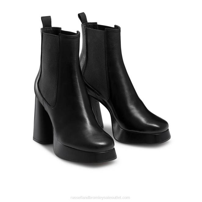 VXTJ327 negro Russell And Bromley mujer bota chelsea con plataforma feroz