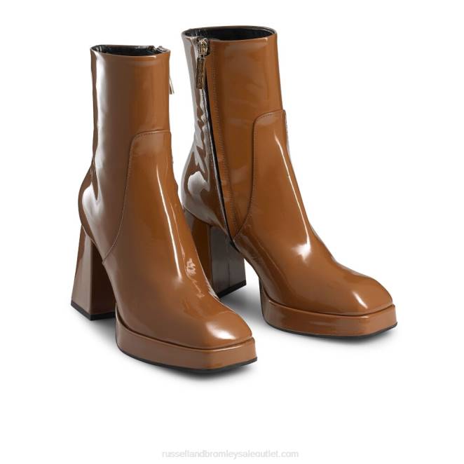 VXTJ330 broncearse Russell And Bromley mujer botas con plataforma y tacón acampanado Powers