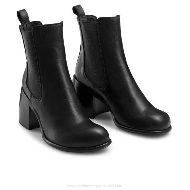 VXTJ333 negro Russell And Bromley mujer botas chelsea con puntera redonda