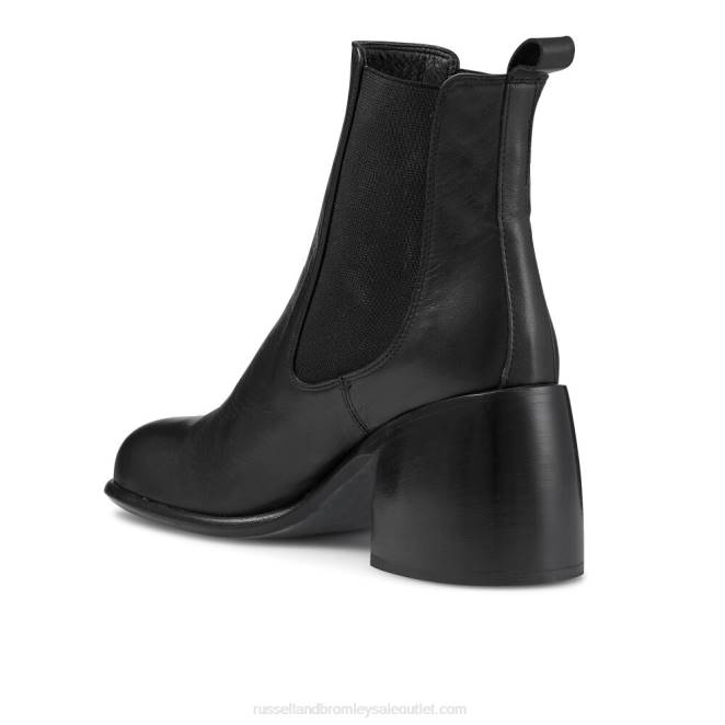 VXTJ333 negro Russell And Bromley mujer botas chelsea con puntera redonda