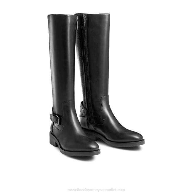 VXTJ349 negro Russell And Bromley mujer botas de montar dryleks stormfront