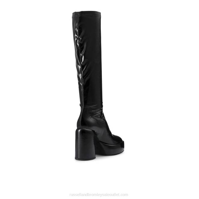 VXTJ368 negro Russell And Bromley mujer bota alta hasta la rodilla con plataforma vivienne