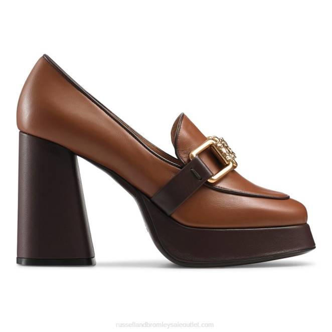 VXTJ107 broncearse Russell And Bromley mujer mocasines con plataforma runtheworld