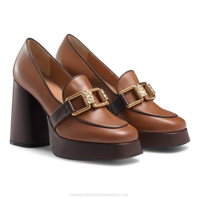 VXTJ107 broncearse Russell And Bromley mujer mocasines con plataforma runtheworld