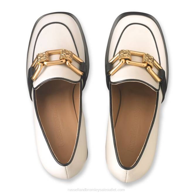 VXTJ108 blanco Russell And Bromley mujer mocasines con plataforma runtheworld