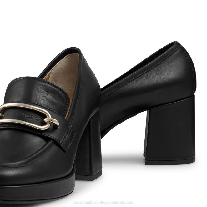 VXTJ110 negro Russell And Bromley mujer mocasines con plataforma en bloque