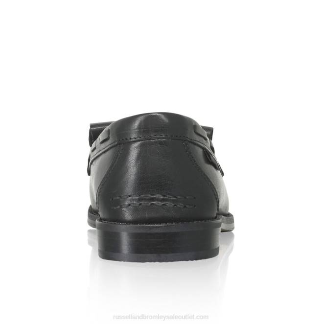 VXTJ192 negro Russell And Bromley mujer mocasines Chester con borlas