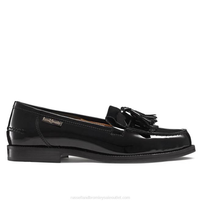 VXTJ196 negro Russell And Bromley mujer mocasines Chester con borlas