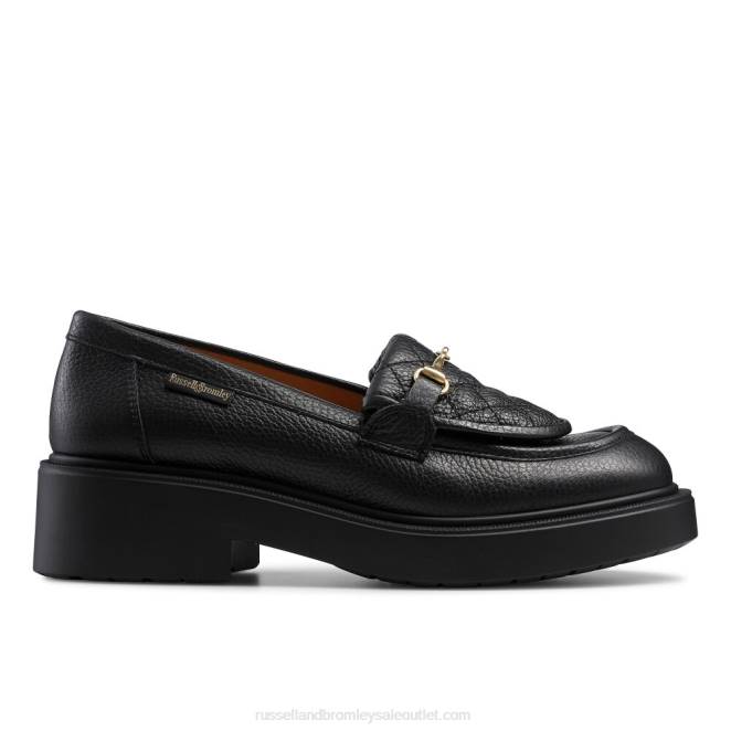 VXTJ197 negro Russell And Bromley mujer mocasines snaffle acolchados con nubes