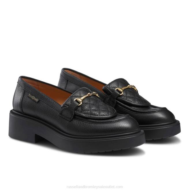 VXTJ197 negro Russell And Bromley mujer mocasines snaffle acolchados con nubes