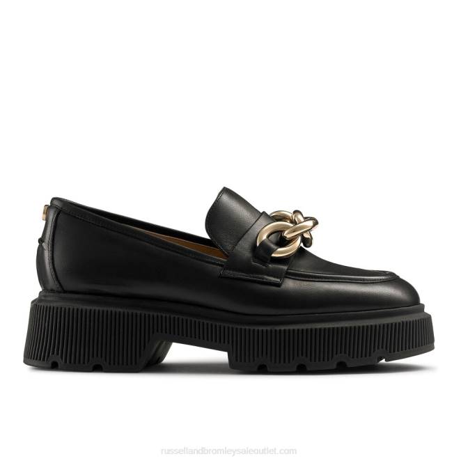 VXTJ198 negro Russell And Bromley mujer holgazán ringo heavy ring