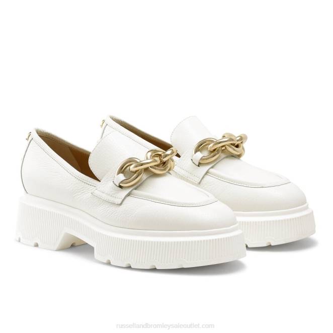 VXTJ199 blanco Russell And Bromley mujer holgazán ringo heavy ring