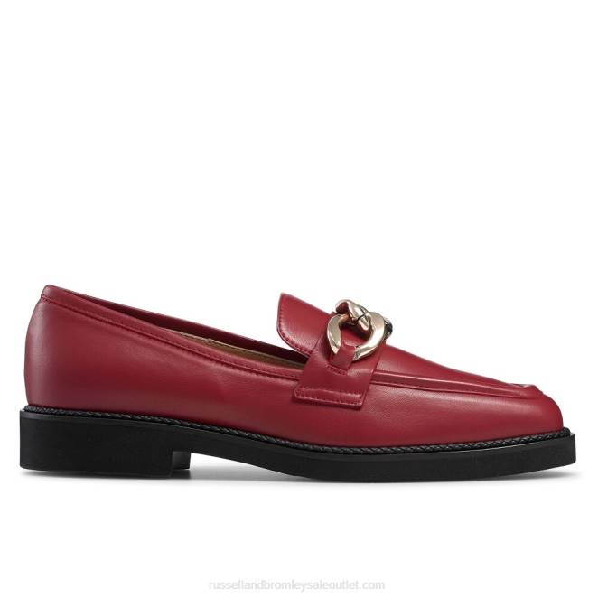 VXTJ201 rojo Russell And Bromley mujer mocasines Cleopatra con 3 anillos