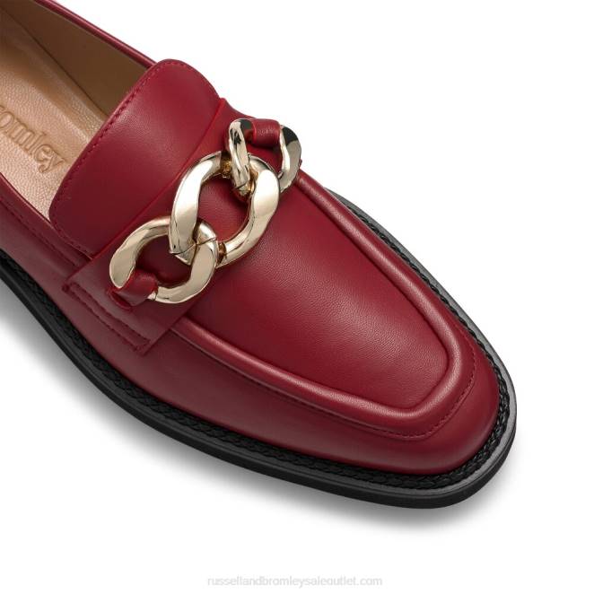 VXTJ201 rojo Russell And Bromley mujer mocasines Cleopatra con 3 anillos